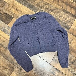Kendall & Kylie Cable Knit Cropped Sweater
